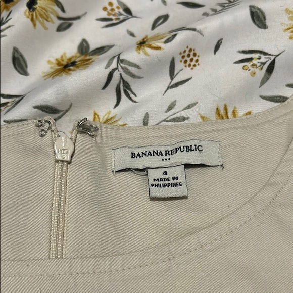 Banana Republic Cream Ruched Sheath Midi Dress - Picture 2 of 7